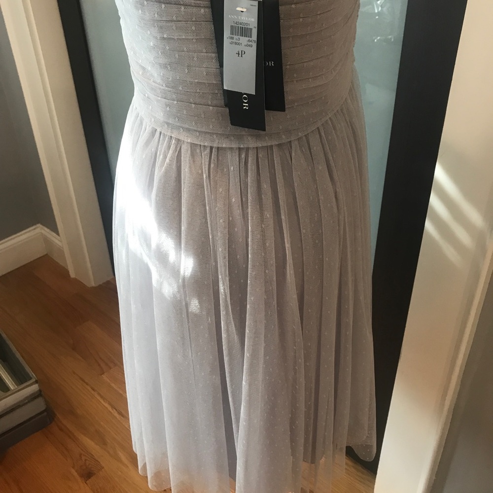 Ann Taylor Grey Chiffon Dress